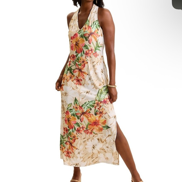 NEW TOMMY BAHAMA WOMENS Sandy Solar Bloom Floral Maxi Dress Vacation Tropical S - Picture 1 of 6